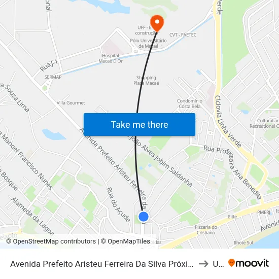 Avenida Prefeito Aristeu Ferreira Da Silva Próximo Ao 136 to Ufrj map