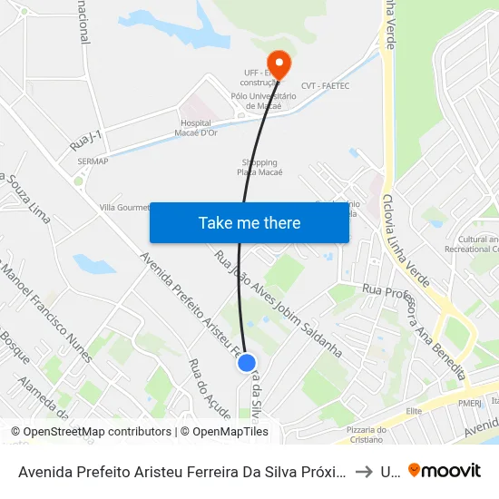 Avenida Prefeito Aristeu Ferreira Da Silva Próximo Ao 364 to Ufrj map