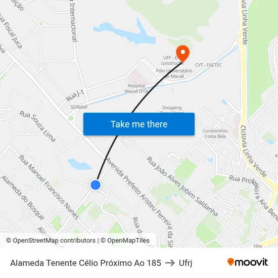 Alameda Tenente Célio Próximo Ao 185 to Ufrj map