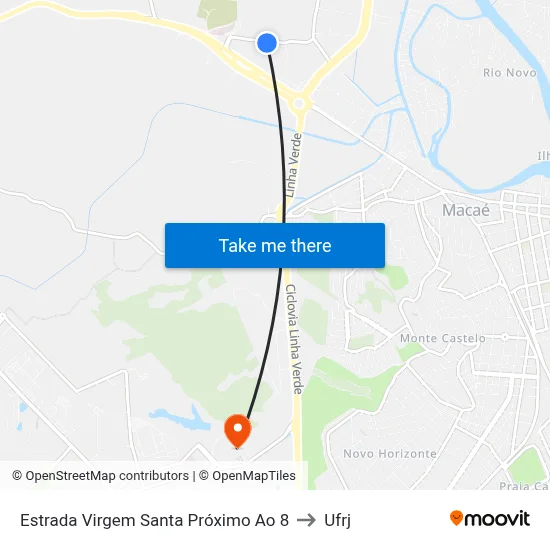 Estrada Virgem Santa Próximo Ao 8 to Ufrj map