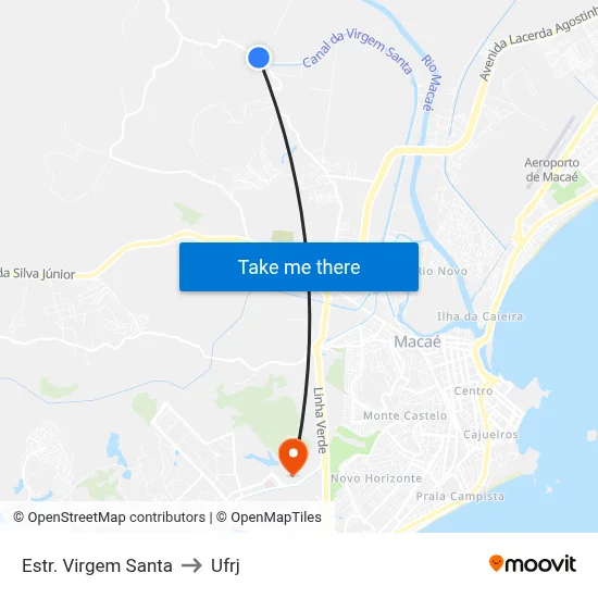 Estr. Virgem Santa to Ufrj map