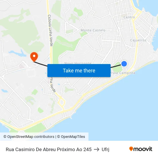 Rua Casimiro De Abreu Próximo Ao 245 to Ufrj map