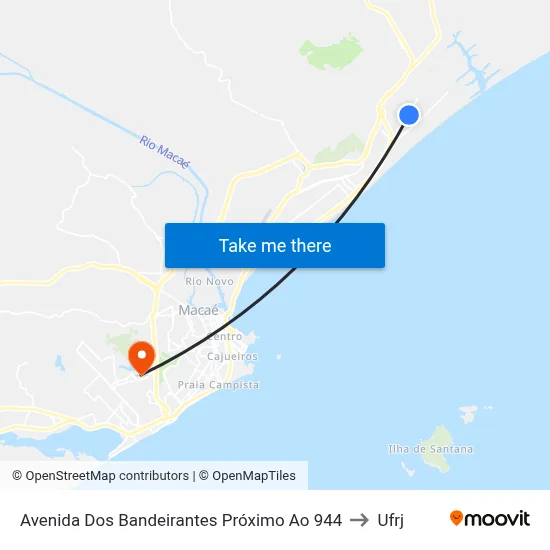 Avenida Dos Bandeirantes Próximo Ao 944 to Ufrj map