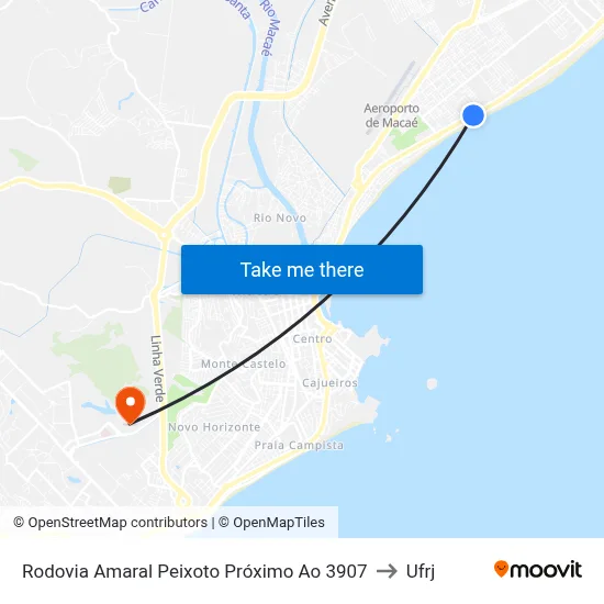 Rodovia Amaral Peixoto Próximo Ao 3907 to Ufrj map