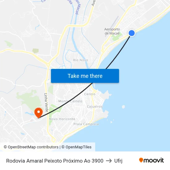 Rodovia Amaral Peixoto Próximo Ao 3900 to Ufrj map