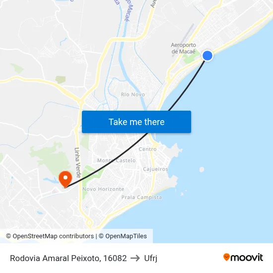 Rodovia Amaral Peixoto, 16082 to Ufrj map