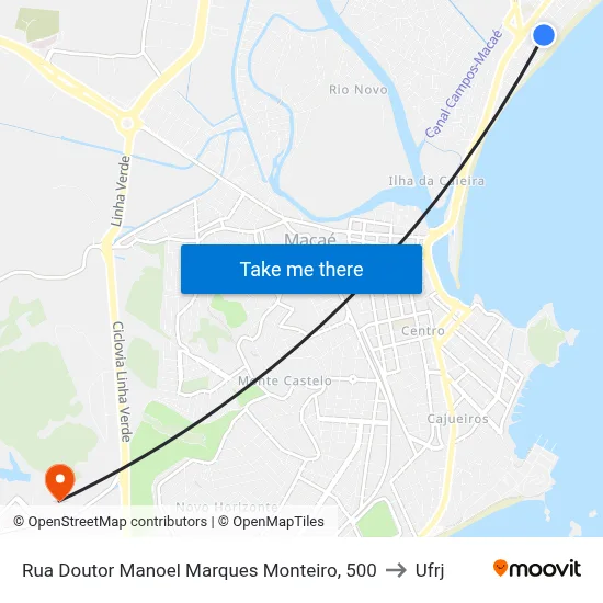 Rua Doutor Manoel Marques Monteiro, 500 to Ufrj map