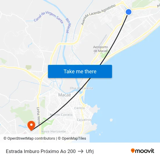Estrada Imburo Próximo Ao 200 to Ufrj map