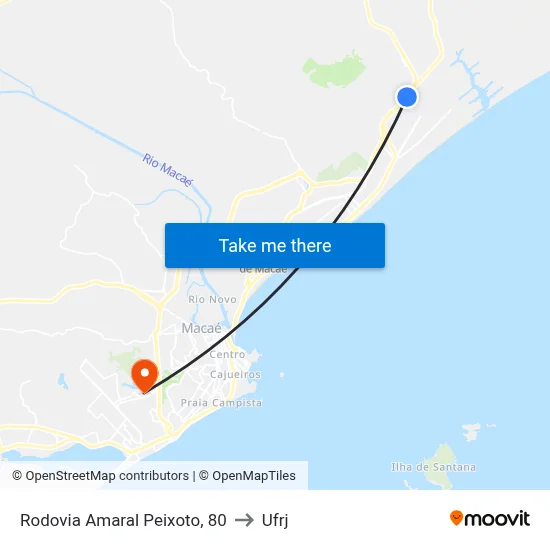 Rodovia Amaral Peixoto, 80 to Ufrj map