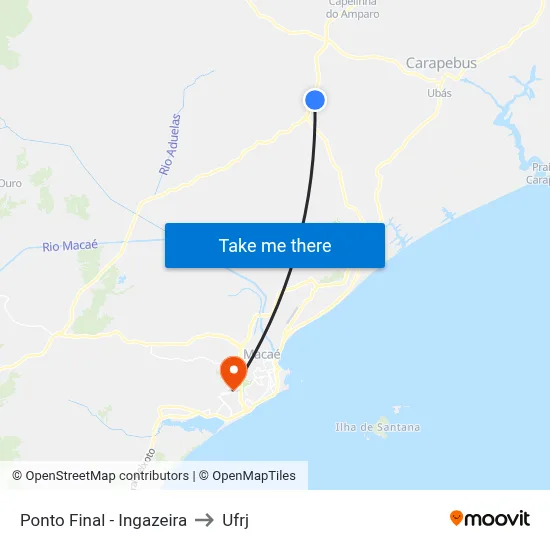 Ponto Final - Ingazeira to Ufrj map