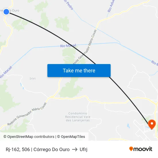 Rj-162, 506 | Córrego Do Ouro to Ufrj map