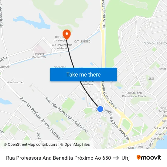 Rua Professora Ana Benedita Próximo Ao 650 to Ufrj map
