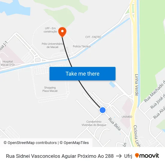 Rua Sidnei Vasconcelos Aguiar Próximo Ao 288 to Ufrj map