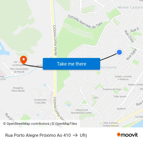 Rua Porto Alegre Próximo Ao 410 to Ufrj map