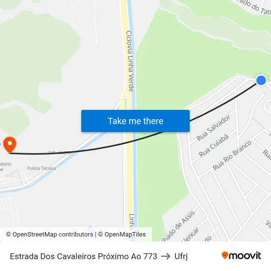 Estrada Dos Cavaleiros Próximo Ao 773 to Ufrj map
