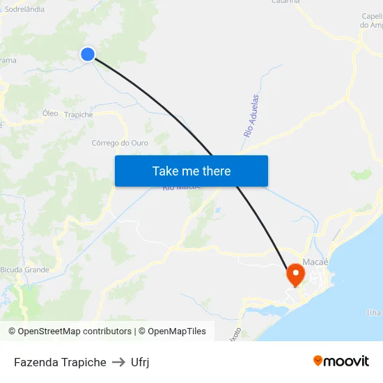 Fazenda Trapiche to Ufrj map