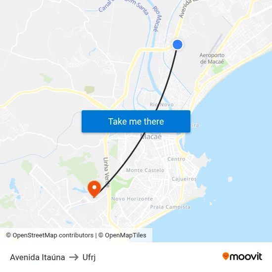 Avenida Itaúna to Ufrj map