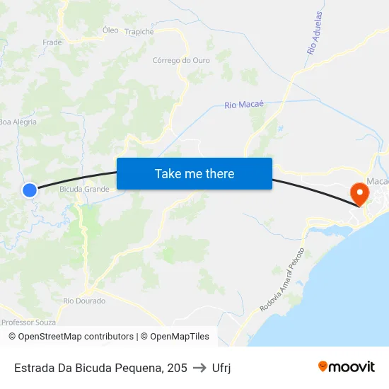 Estrada Da Bicuda Pequena, 205 to Ufrj map