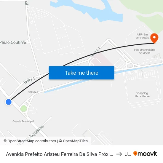 Avenida Prefeito Aristeu Ferreira Da Silva Próximo Ao 1675 to Ufrj map