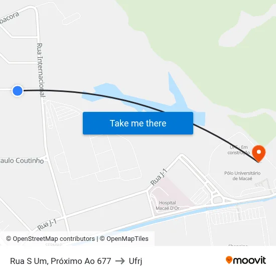 Rua S Um, Próximo Ao 677 to Ufrj map