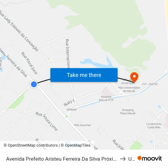 Avenida Prefeito Aristeu Ferreira Da Silva Próximo Ao 2155 to Ufrj map