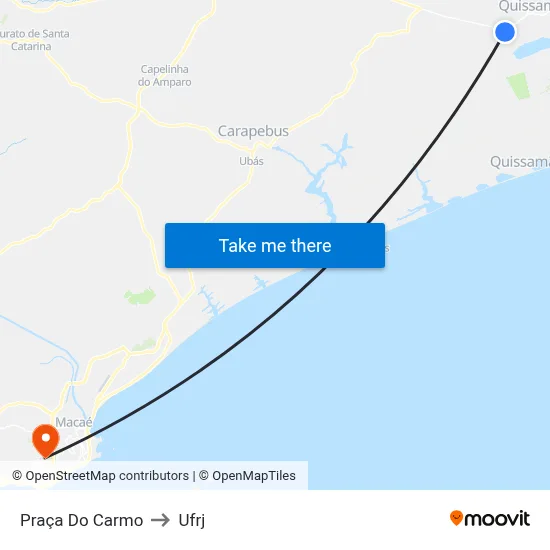 Praça Do Carmo to Ufrj map