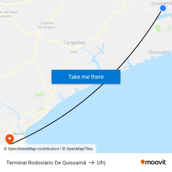 Terminal Rodoviário De Quissamã to Ufrj map