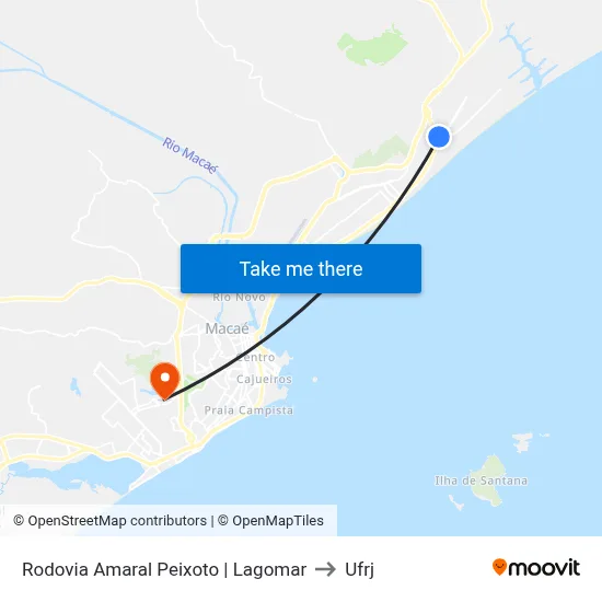 Rodovia Amaral Peixoto | Lagomar to Ufrj map