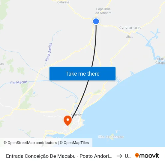 Entrada Conceição De Macabu - Posto Andorinha to Ufrj map
