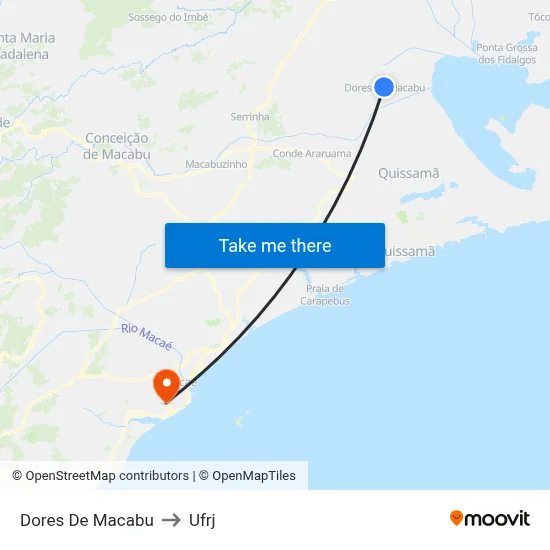 Dores De Macabu to Ufrj map