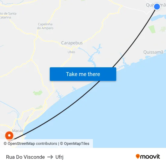 Rua Do Visconde to Ufrj map