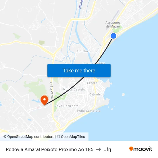 Rodovia Amaral Peixoto Próximo Ao 185 to Ufrj map