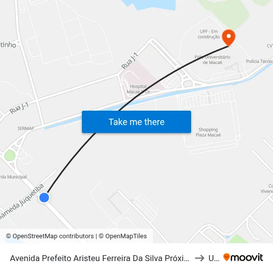 Avenida Prefeito Aristeu Ferreira Da Silva Próximo Ao 1270 to Ufrj map
