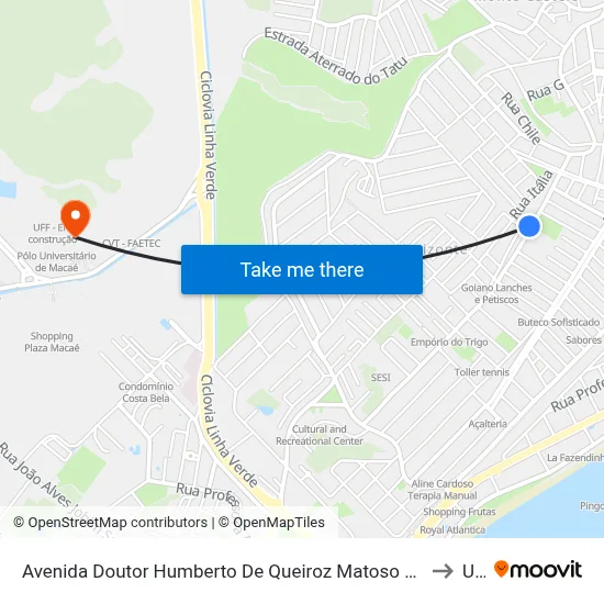 Avenida Doutor Humberto De Queiroz Matoso Próximo Ao 290 to Ufrj map