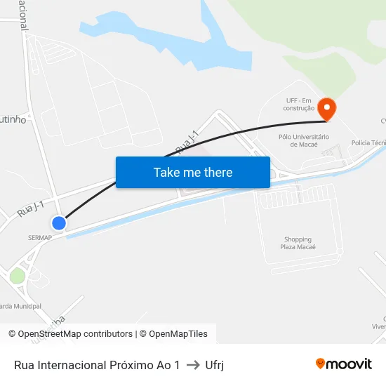 Rua Internacional Próximo Ao 1 to Ufrj map