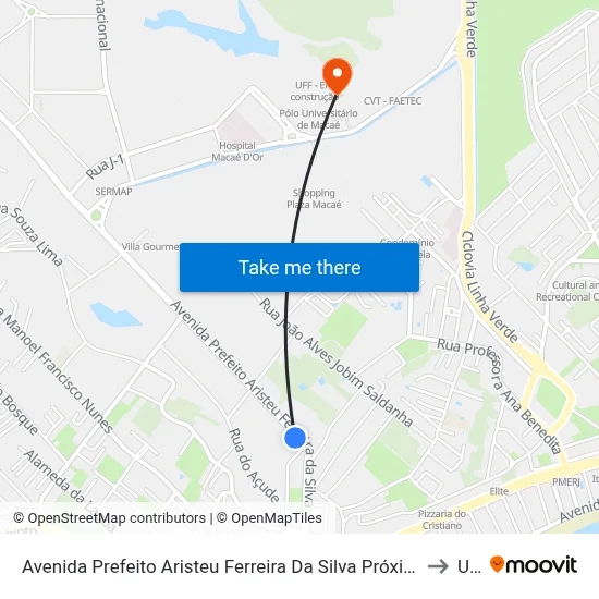 Avenida Prefeito Aristeu Ferreira Da Silva Próximo Ao 5460 to Ufrj map