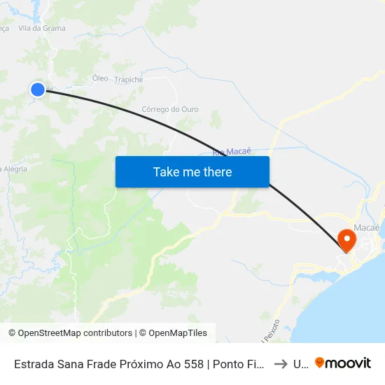 Estrada Sana Frade Próximo Ao 558 | Ponto Final - Frade to Ufrj map