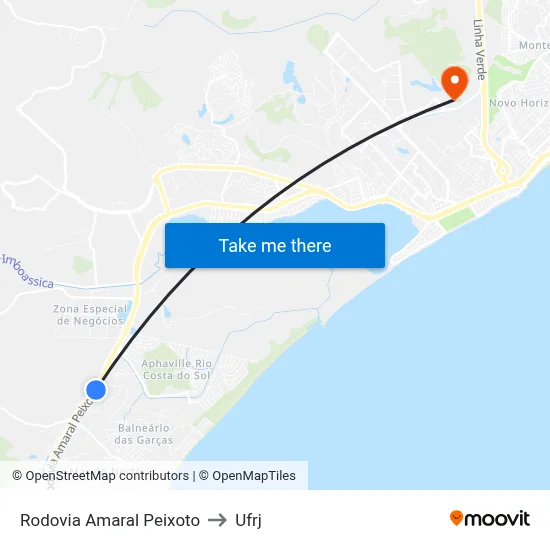 Rodovia Amaral Peixoto to Ufrj map