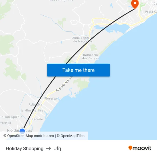 Holiday Shopping to Ufrj map