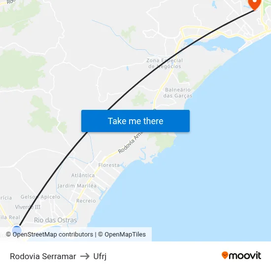 Rodovia Serramar to Ufrj map