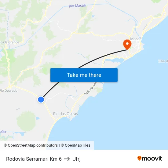 Rodovia Serramar| Km 6 to Ufrj map