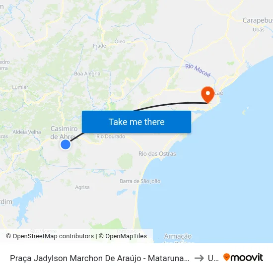Praça Jadylson Marchon De Araújo - Mataruna (Ônibus) to Ufrj map