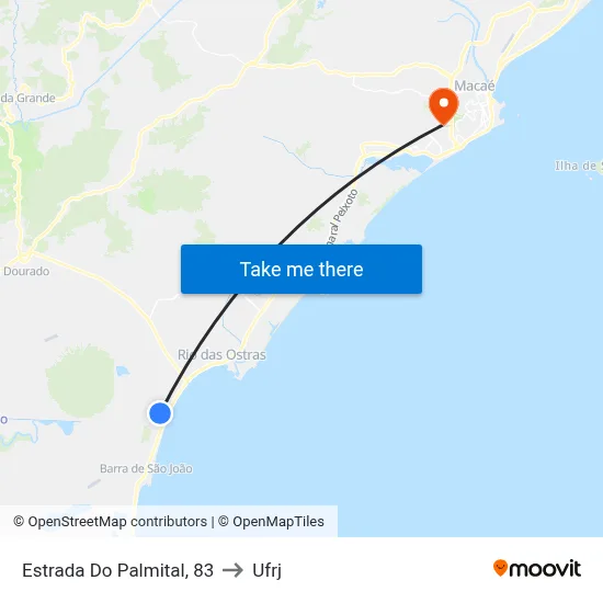 Estrada Do Palmital, 83 to Ufrj map
