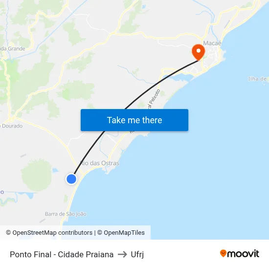 Ponto Final - Cidade Praiana to Ufrj map