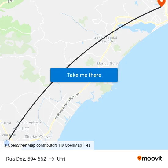 Rua Dez, 594-662 to Ufrj map