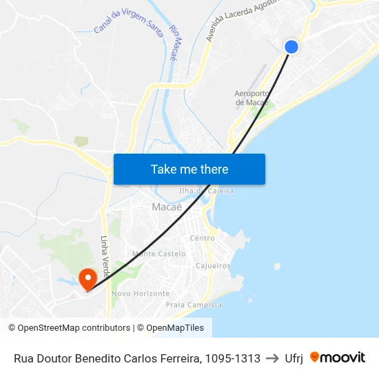Rua Doutor Benedito Carlos Ferreira, 1095-1313 to Ufrj map