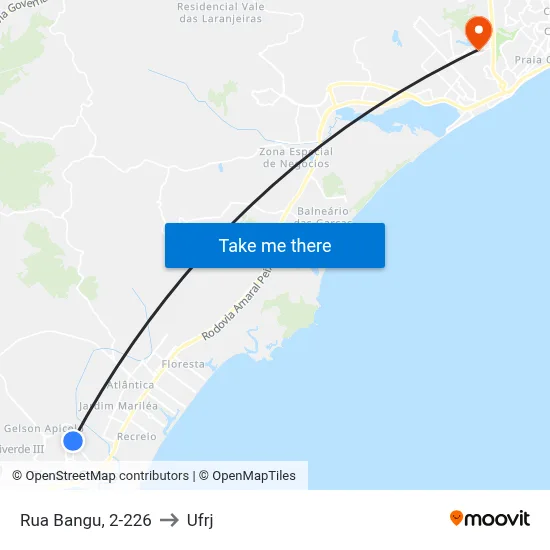 Rua Bangu, 2-226 to Ufrj map