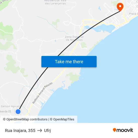 Rua Inajara, 355 to Ufrj map