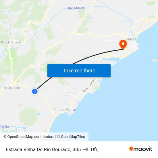 Estrada Velha De Rio Dourado, 305 to Ufrj map