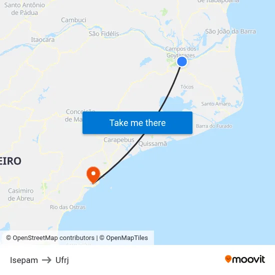 Isepam to Ufrj map